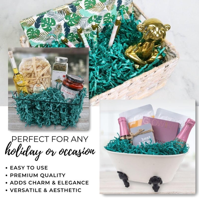 MagicWater Supply MagicWater Crinkle Cut Paper for Gift Baskets - 2LB - Teal - Perfect for Shredded Paper Filler, Basket Filler, Gift Boxes, Bridesmaid Gifts, Christmas Stuffers & More â€“ Ideal for All Occasions - Image 5